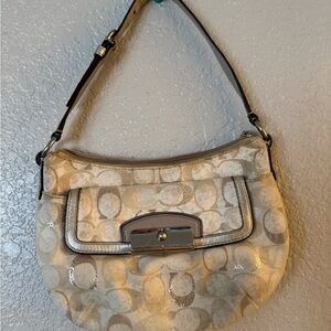 Coach Beige Signature Shoulder Bag